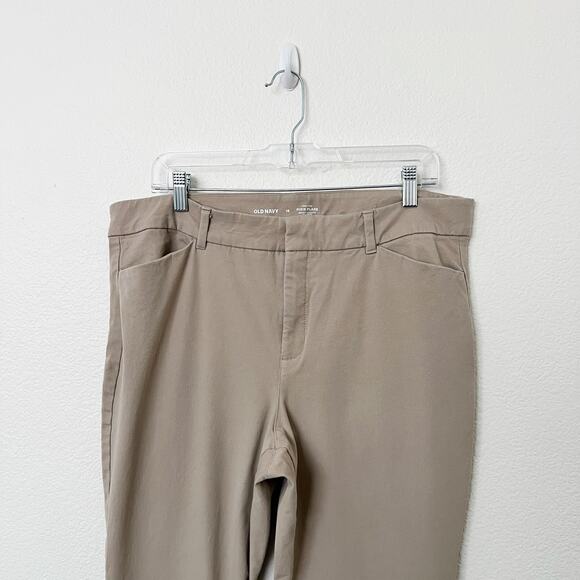 [Old Navy] Mocha Taffy Tan High Rise Pixie Flare Pants Stretch Work Career Sz 16 - Picture 4 of 11
